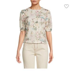 NANETTE LEPORE Floral Lace Top || size XL